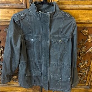 Levi's Gray Utility Jacket for Women with Button Pockets Drawstring Waist Size L